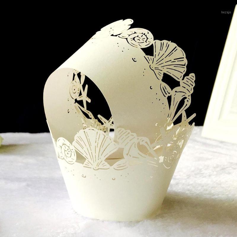 

New 12Pcs Pink Cutout Princess Paper Cup Birthday Party Cake Lace Paper Laser Cut Celebration Decor Wrapper Wraps Cupcake Case1