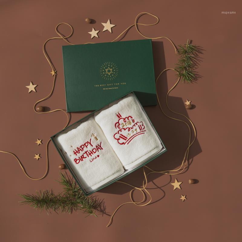 

Wrap Hair Towel Couple Set Cotton Cooling Reusable Face Thick Yarn Embroidery Towel Cute Handdoeken Bathroom Supplies DE50MJ1, Style 2