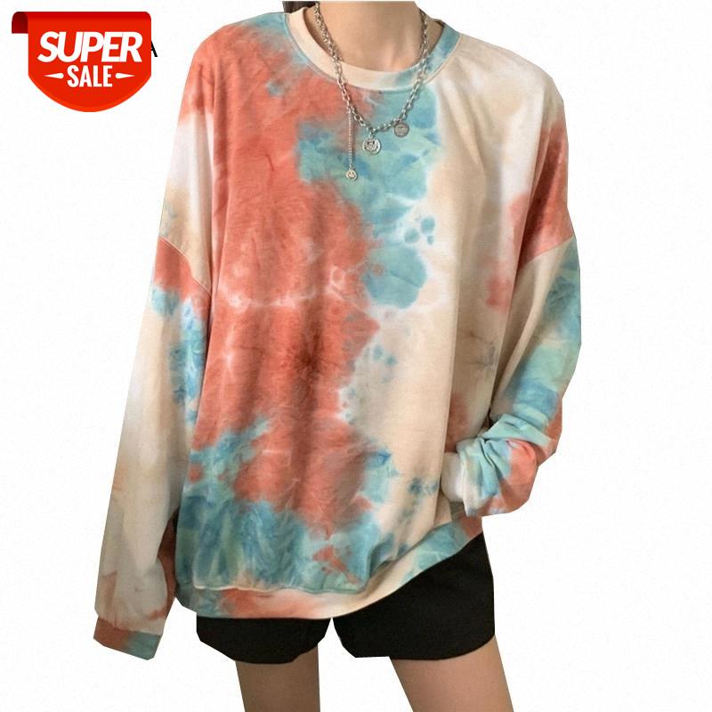 

Harajuku Women T-shirt Tie Dye Female Tshirt Top Fashion Long Sleeve Woman T Shirt Oversize Tees Streetwear Ladies Girls Tshirts #BC8H, White