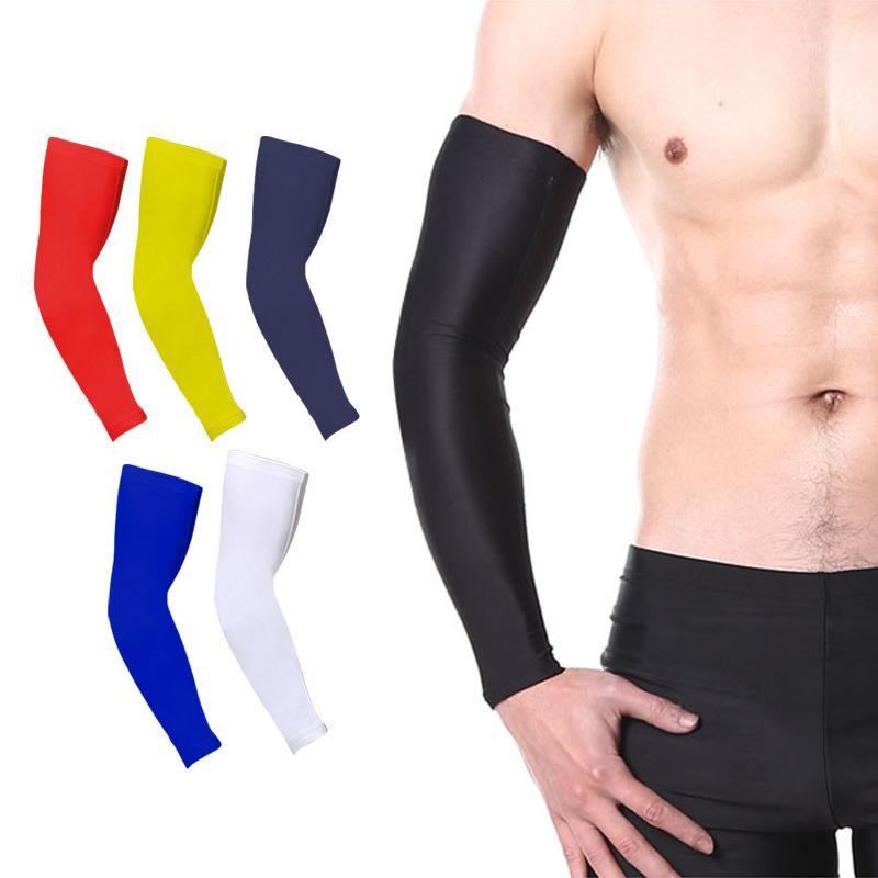 

Basketball Sport Safety Long Arm Extended Elbow Support Protector Bracers Men Women Breathable Cycling Sunscreen Sleeves Socks1, White