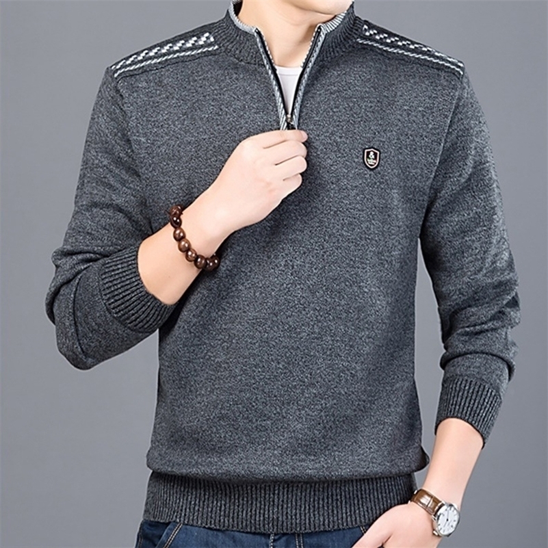 

M-3XL Autumn Winter Men'S Sweater Men'S Turtleneck Solid Color Casual Sweater Men's Slim Fit Brand Knitted Pullovers T111605 201105, Beige