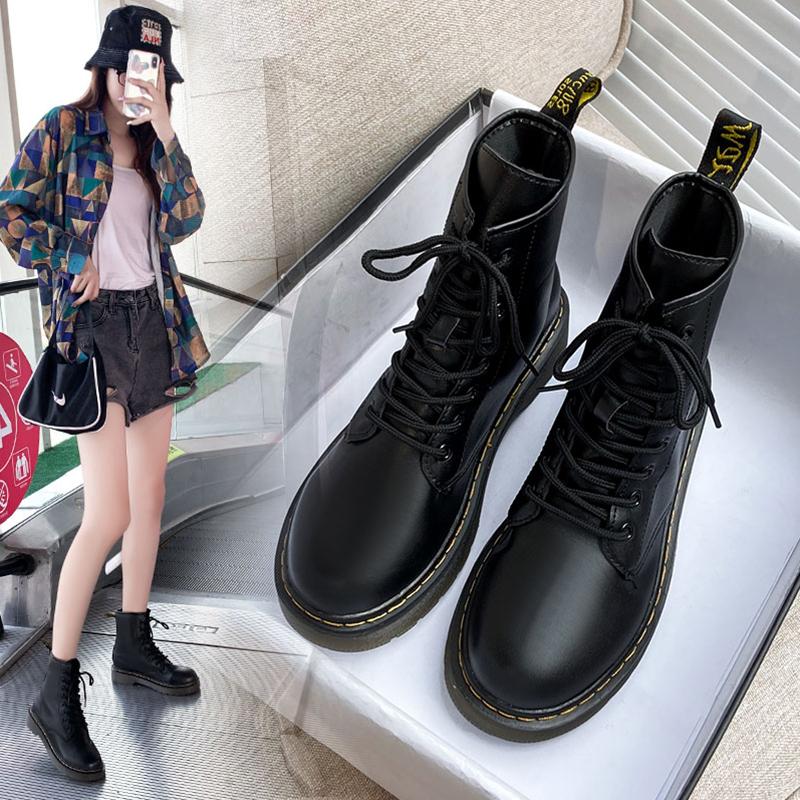 

Boots Female British Style Short Ins Cool 2020 Spring And Autumn Single Thin Black