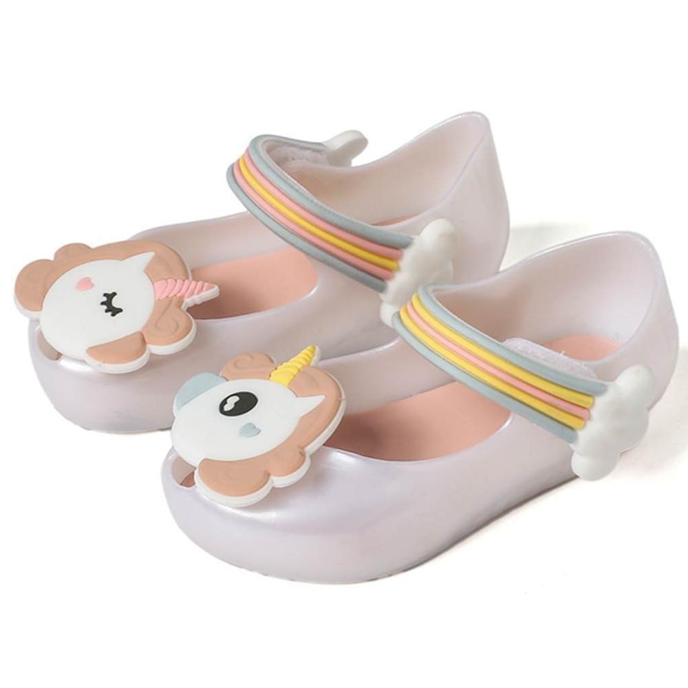 

Breathable Mini Girls Unicorn Children Sandals Non-Slippery High Quality Summer Jelly Shoes Melissa, White