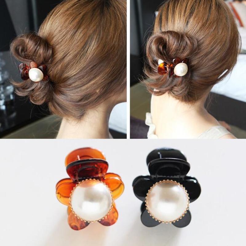 

Korean Pearls Crabs For Hair Small Hair Claw Clip Quality Acrylic Clips Ponytail Holders Bang Hairpin Band Accessories