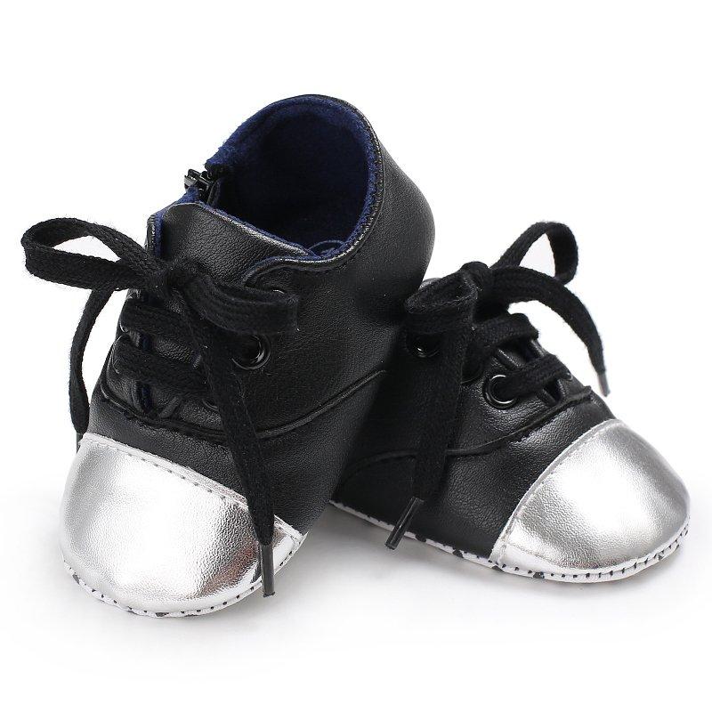 

Baby Shoes First Walkers 2021 New Solid PU Leather Fashion Baby Girls Boys Shoes Toddler Sneakers -18 Months, Black