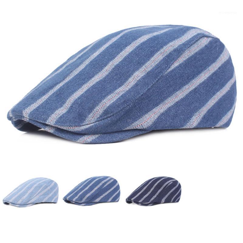 

Fashion Striped Hats for Men Women Casual Cotton Beret Caps Gorras Planas England British Retro Boinas Flat Caps Berets1