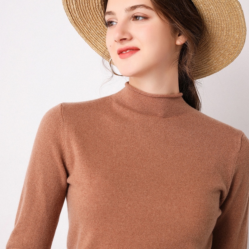 

2021 High Quality 100% Wool Knitted Sweaters for Women 7colors New Fashion Soft Pullovers Ladies Jumpers Igb0, Black
