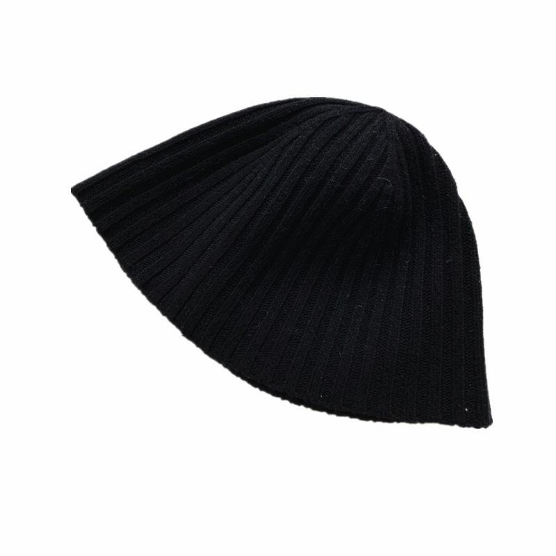 

New Winter Hat Female Solid Color Knitted Beanies Hat Warm Comforable Outdoor Casual Skullcap Soft Bonnet Hats, Black