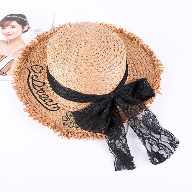 

Wide Brim Hats Lady Summer Visors Straw Sun Visor Panama Hat Woman Seaside Sunshade Sunscreen Sandy Beach Feminino Chapeus