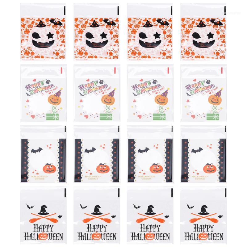 

400Pcs Pumpkin Halloween Bakery Bags Self Adhesive Candy Bags1