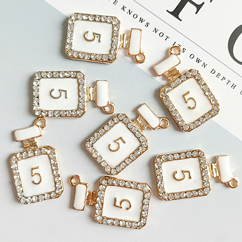 

2021 Bling Bling NO5 Diy Jewelry Charms Pendants Crystal Perfume Bottle Jewelry Making Accessories Components High Quality