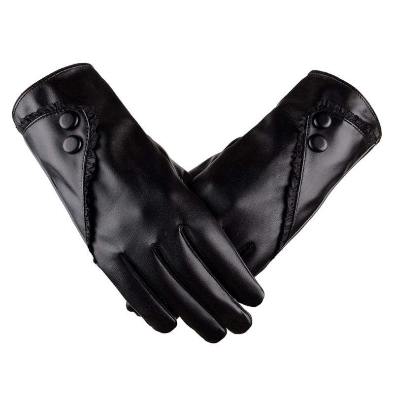 

New Style Women Female Gloves Winter Warm Women Leater Waterproof Driving Full Finger Gloves Touch Screen For Mobile