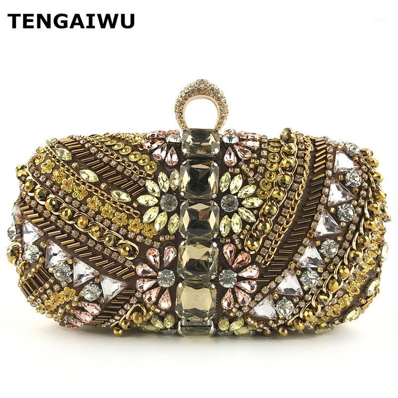 

New Beaded Clutch Women Evening Purses and Handbags Bridal Wedding Rhinestone Bag Ladies Party Cocktail Bag1, As pic