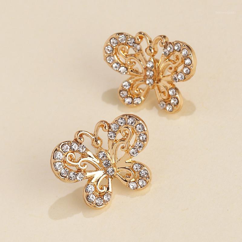 

Stud JURAN Arrivals Fashion Jewelry High-end Exquisite Small Copper Zircon Cubic Earrings Golden Butterfly For Women1