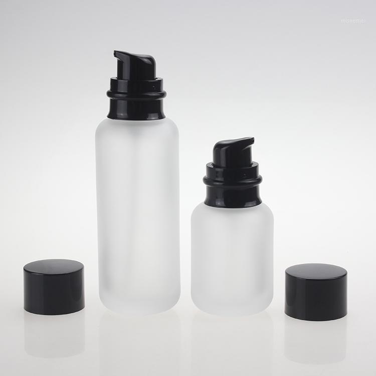 

110ml Clear Frosted Glass Lotion Skin Care Container,Wholesale Cosmetic Bottle1