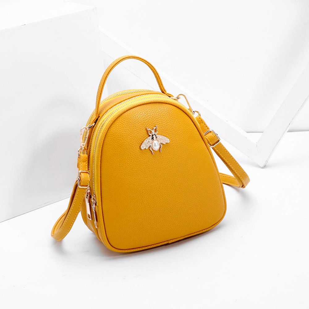 

Luxury Handbags Women Bags Designer Ladies' High Quality Pu Leather Bag for Women 2020 Fashion Bee Decoration Famous Brands Tote C1223, Yellow