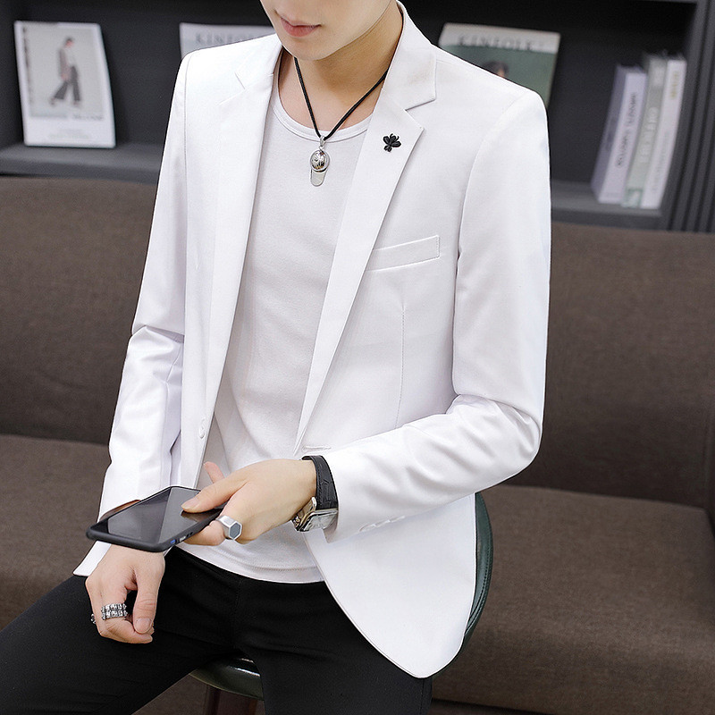 

and 2020 Spring Summer New Korean Casual Blazer Thin Male Wedding Suit Little Black Jacket More Size M-4xl Fdc8, White