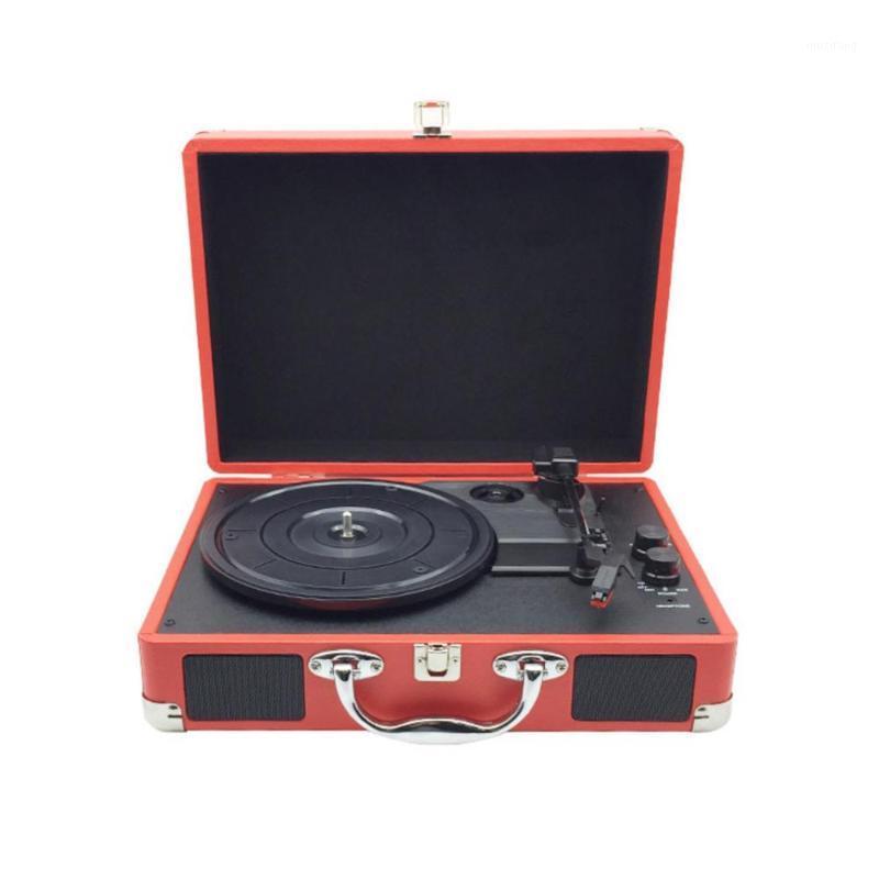 

Vintage 33/45/78 RPM bluetooth Portable Suitcase Turntable Vinyl LP Record Phone Player 3-Speed Aux-in Line-out 100-240V1