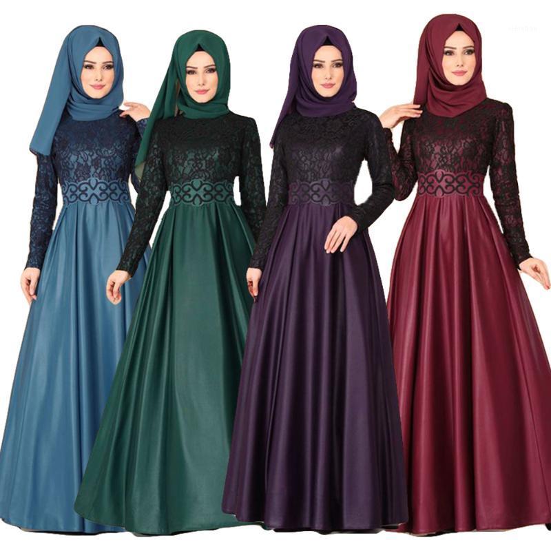 

Ethnic Clothing Ramadan Muslim Women Vintage Lace Long Sleeve Maxi Dress Abaya Kaftan Jilbab Dubai Islamic Party Robe Gown Turkey Dress1