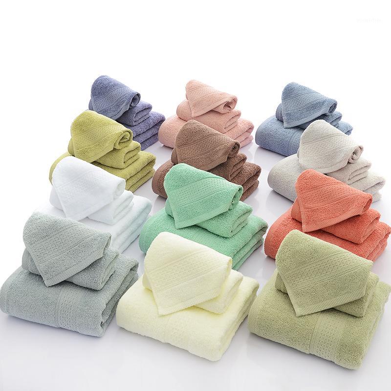

High Quality 100% Cotton bath towels set with 3 pcs bathroom towel towel set large Soft Absorbent beach1, 02