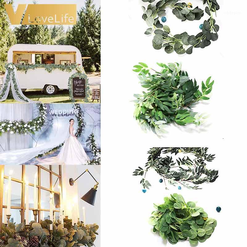

Artificial Hanging Willow Leaves Vines Simulation Eucalyptus Green Plant Leaves Garland String for Home Garden Decoration1