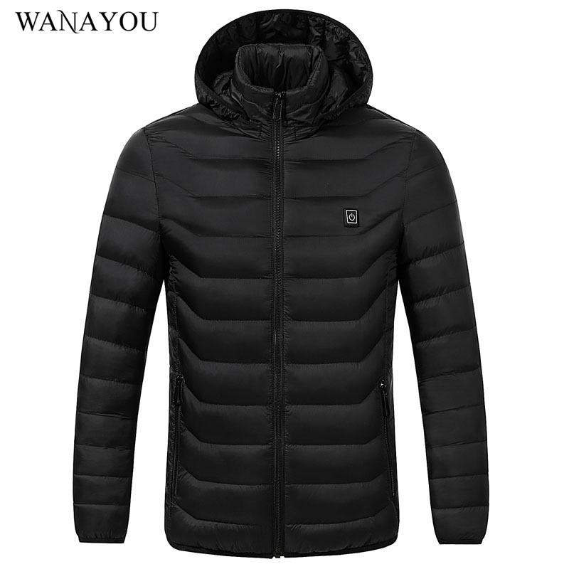

WANAYOU Mens Intelligent Heating Hiking Jackets,Waterproof Camping Outdoor Clothes,-3XL 4XL Winter Warm Thermal Sports Coats, Red