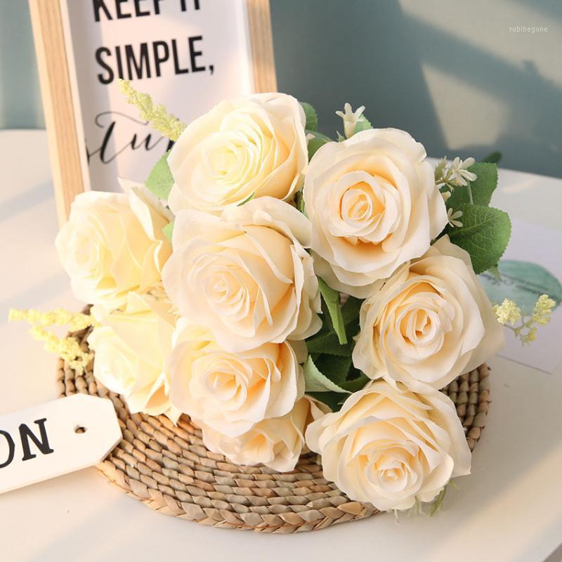 

9 Heads 9cm big Artificial rose flower bouquet flores artificiales wedding home fall decorations fake flowers fleur artificielle1, Blue