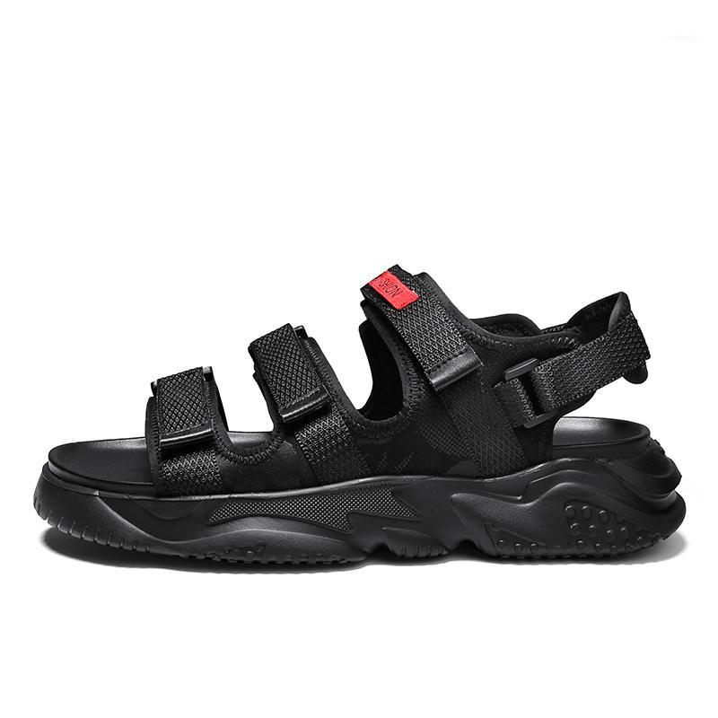 

man sandalet roman herren sandals-men zandalias leather da outdoor sandali ete sandalias for sandalia playa mens summer safety1, Black red