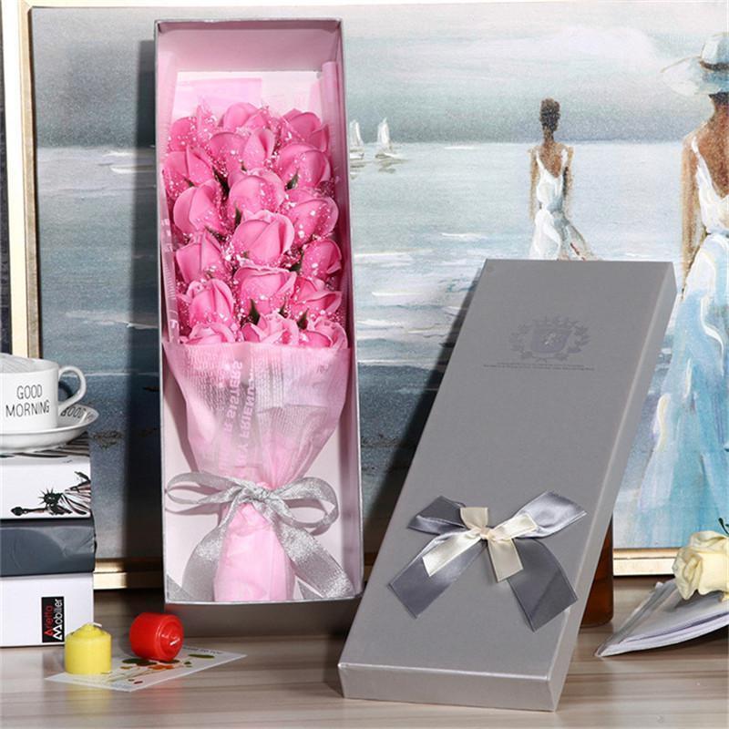 

Artificial flower soap Rose Fake flowers gift box for Wedding Romantic Valentine's Day gift Simulation box birthday1