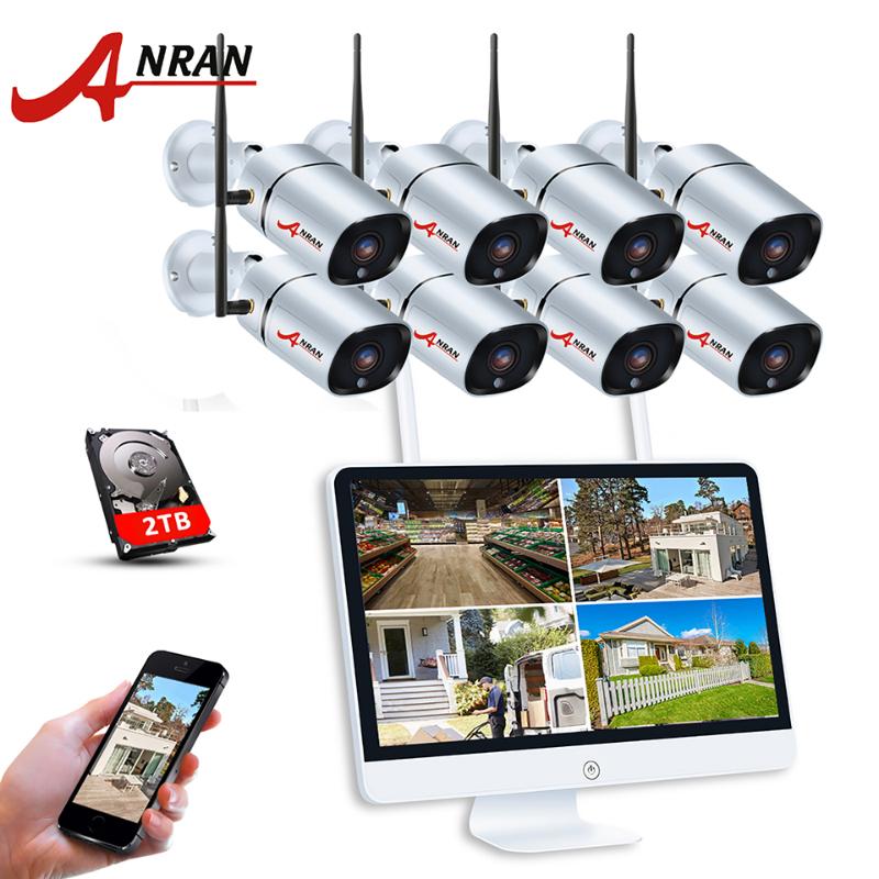 

ANRAN P2P 2.0MP 8CH NVR 15 Inch LCD Monitor 1080P 36IR Outdoor Waterproof Video IP Wireless Camera Security System 1/2/3TB HDD
