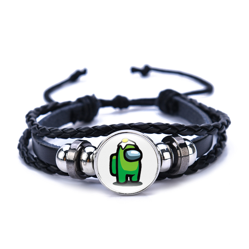 

Adjustable Black PU Leather Bracelets Among Us Leather Bracelet Charms Kids Bracelets Family Christmas Gift