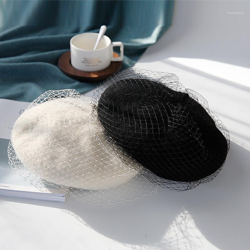 

Beret Hat Female Wool Retro Berets Cap Women Autumn Winter New Korean Version Travel Hats Japanese British Vintage Caps H71001, Black