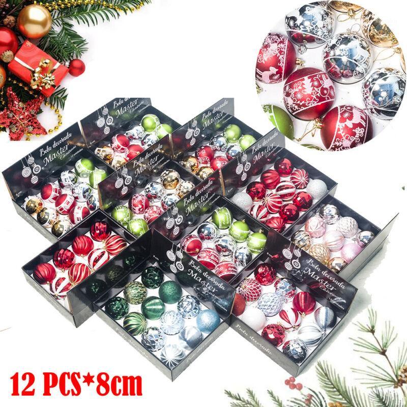 

Newest Arrivals 12Pcs Christmas Tree Ball Ornaments 3" Shatterproof Hang Balls for Xmas Holiday WeddingTree Decoration1