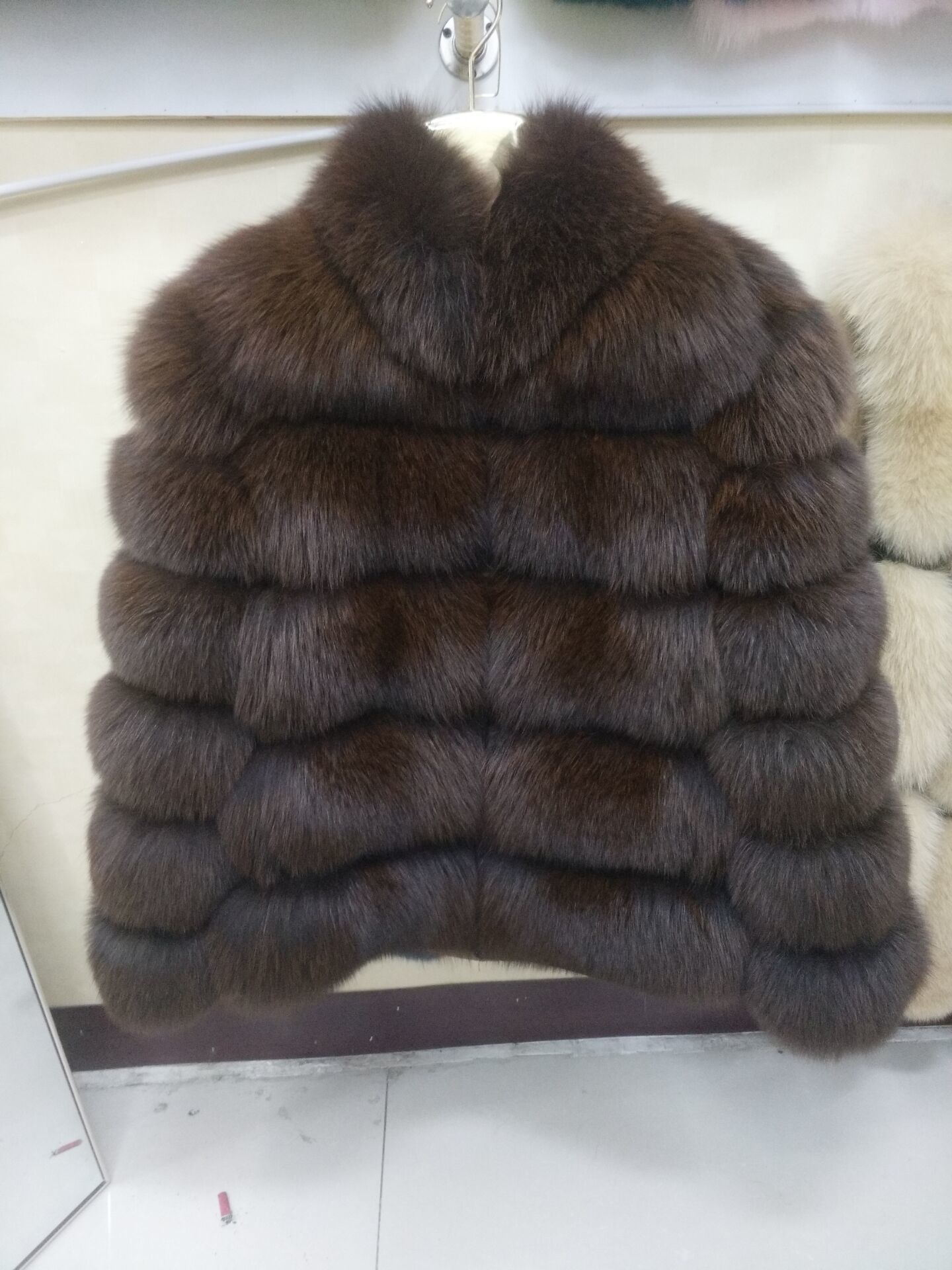 

Natural fox fur coat real fox fur short jacket winter fashion warm casual European woman street style 201016, Beige