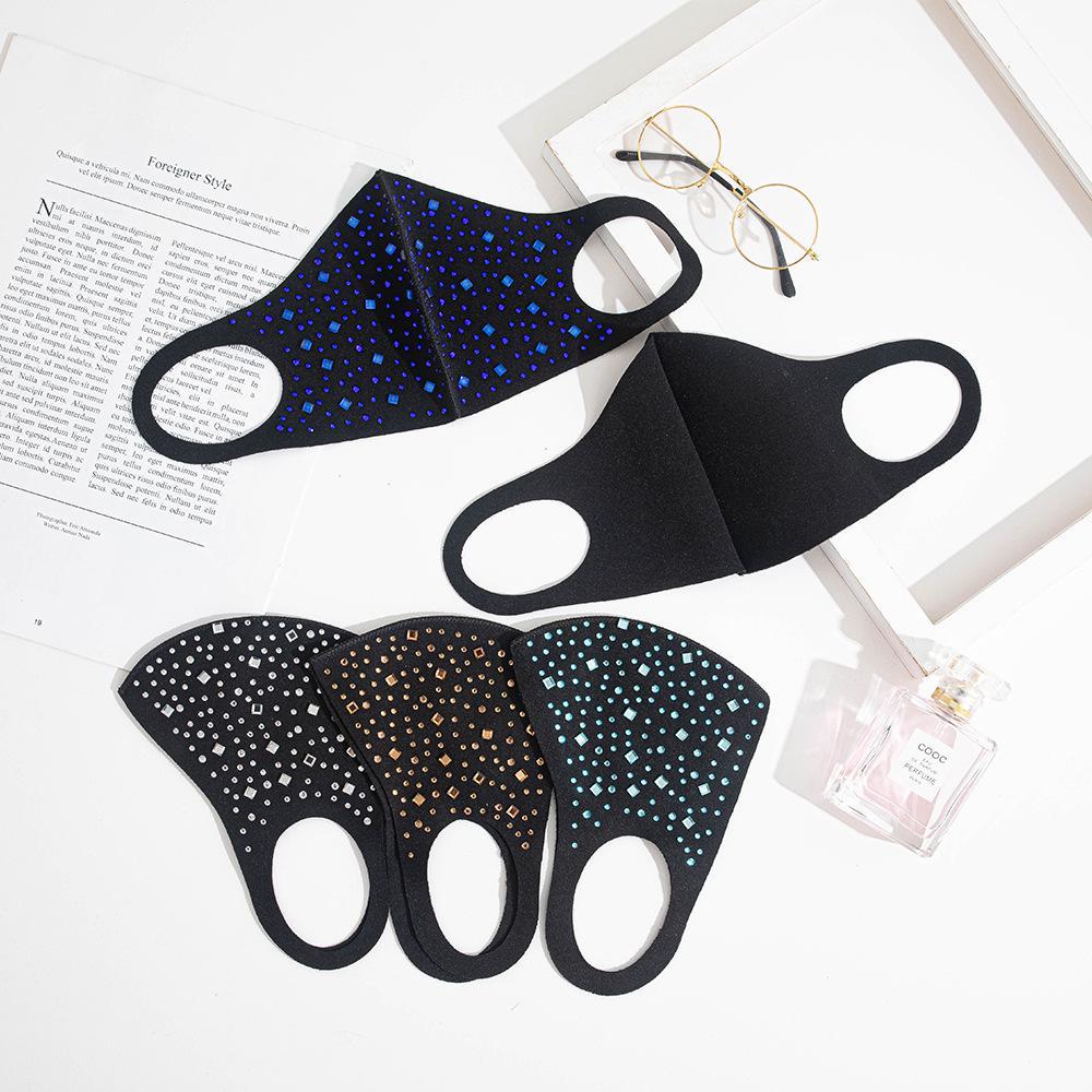 

Diamond washable mask adjustable rhinestone fashion color bright hanging ears dustproof and anti-haze 10 colors