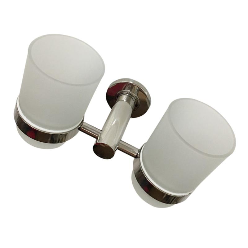

Toothbrush Holder with Base Toothbrush Set Stainless Steel Bracket with Cups for Bathroom and Kitchen