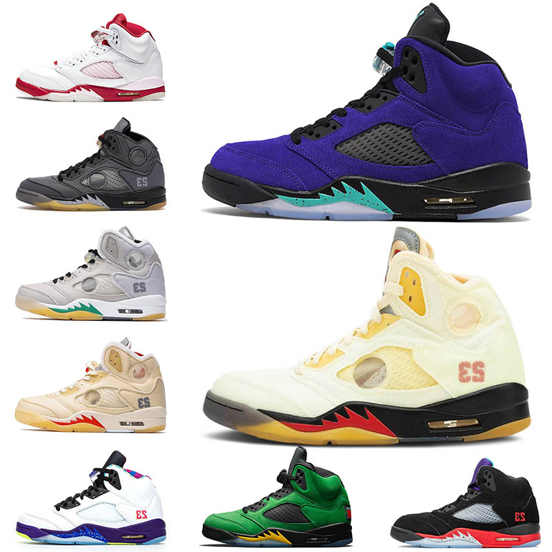 

High Quality Jumpman 5 Alternate Grape 5s Mens Basketball Shoes Fire Red Pink Foam Anthracite Oregon Ducks Travis Trainers Sneakers, #17 laney blue 36-47