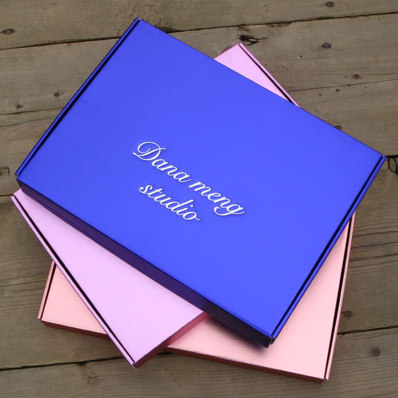 

Shining Laminating Packaging Box Wholesale Customized Printing Logo Fit For Clothing Accessories Scarf Wigs Packing Gift Box