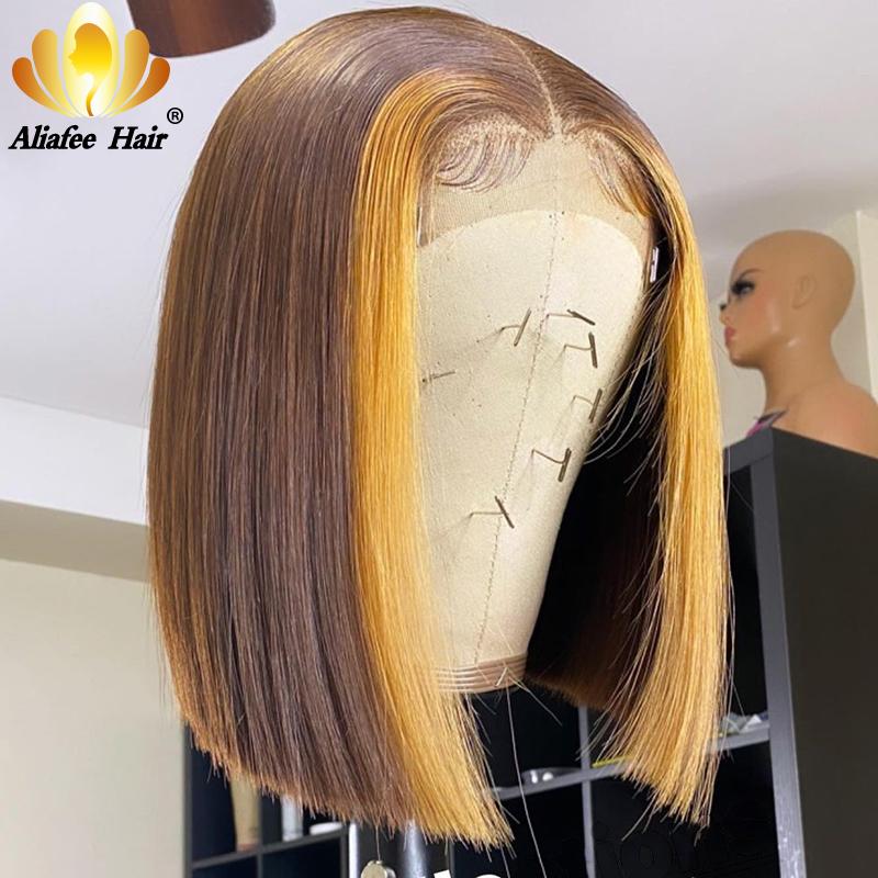 

Honey Blonde Bob Wig Lace Front Human hair Wigs 13x4/4x4 Short Bob Lace Closure Wigs Malaysian Wig Pre-plucked With Baby Hair, Natural color