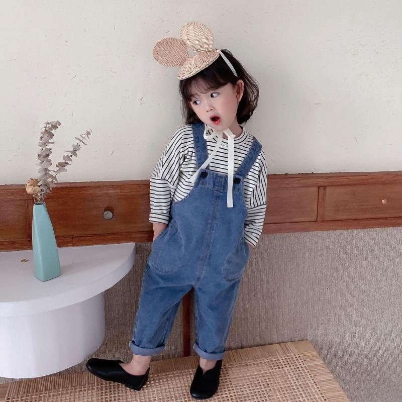 

2021 Spring New Baby Girl Denim Girls Jeans Jumpsuit Children Casual Pants Boys Trousers Kids Overalls Outfits 6xml, 21zm008