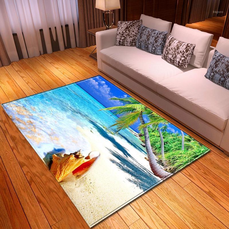 

Modern 3D Sea Beach Carpet Home Decorative Area Rugs Flannel Non-slip Bedroom Dining Room Rugs Kids Play Living Room Carpet1, No-9