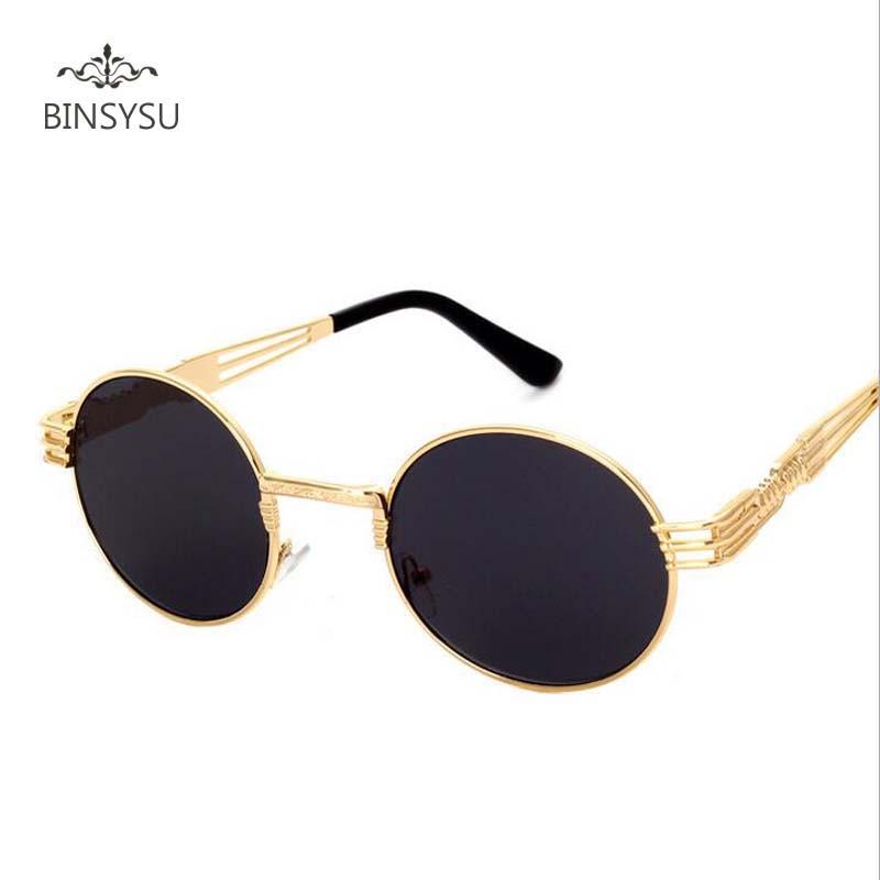 

New Punk Unisex Hipster Steampunk Goggles Sunglasses Men Vintage Retro Steam Punk Sun Glasses For Women Round Shades oculos