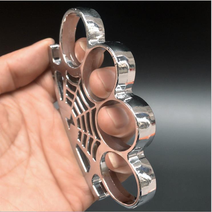 

Self-defense spider web self-defense weapon hand support iron four-finger tiger knuckle brass ring martial arts fight boxing ring, Black