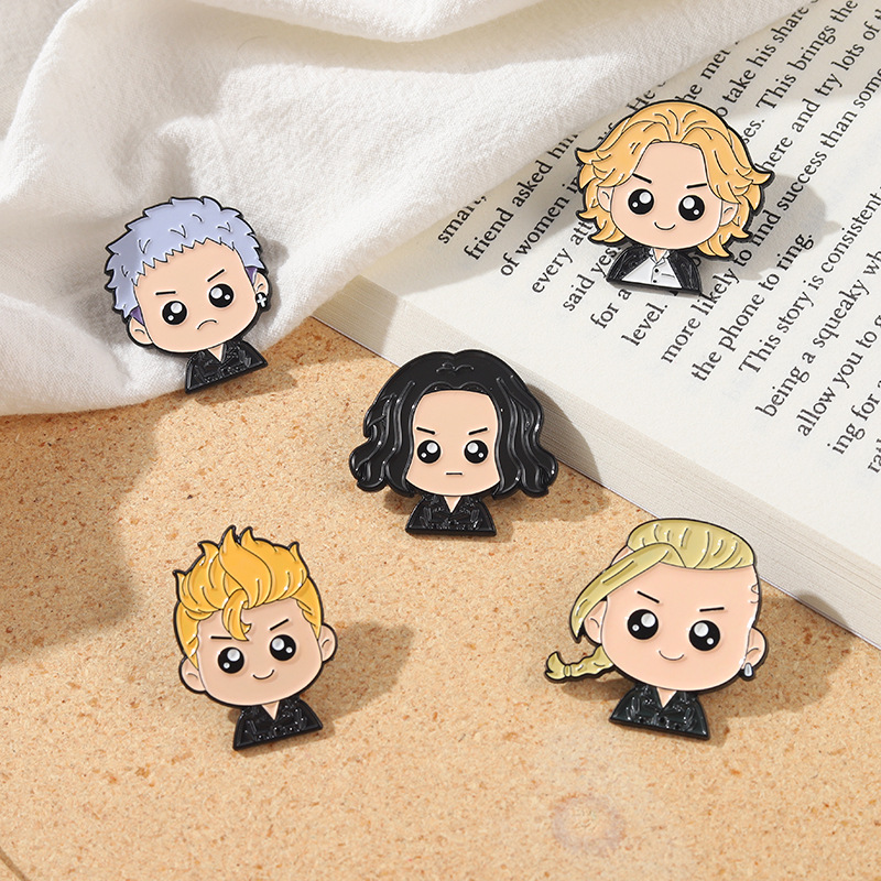 

Tokyo Revengers Chibi Enamel Pin Brooch Mikey Draken Bag Clothes Lapel Pin Badge Cartoon Jewelry Gift for Friends, Mixed colors
