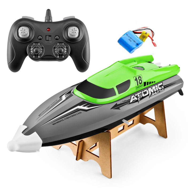 

2.4GHz Rc Boat 30Km/h High-Speed 50 Meters Remote Control Boat Double Seal Waterproofing Electric Motor Boat Children's Toy Gift, Blue