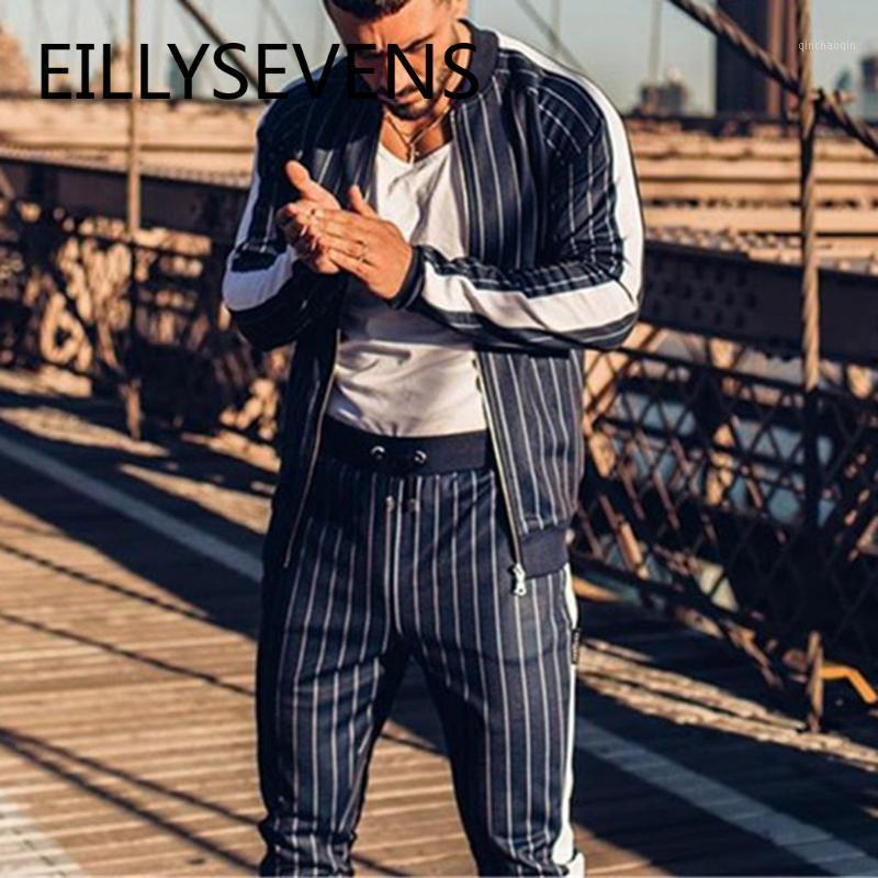 

Men's 2020 New Autumn Hoodies Tracksuit Set Male Sweatshirt Sweatpants Multi-pocket Fashion Trousers High Street Jackets Sets#31, Blue