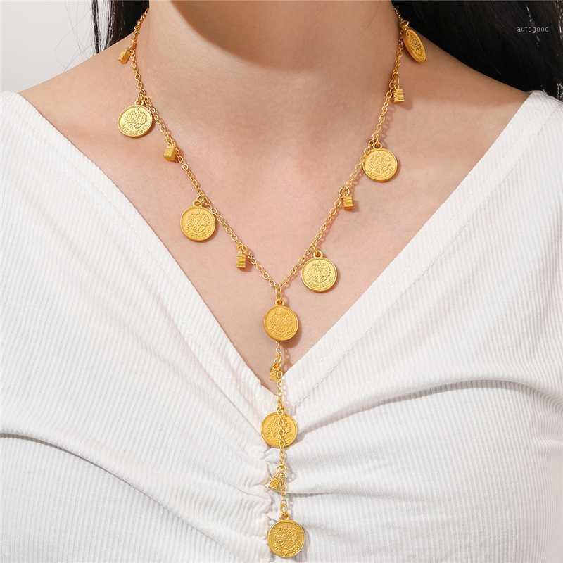 

Chokers Bohemia Style Jewelry Gold Women Coin Tassel Pendant Necklace On Neck Choker Color Necklace1