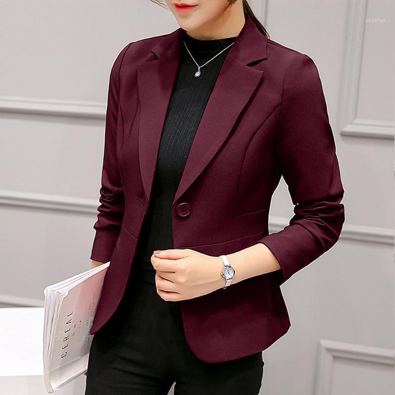 

2020 Women Blazer Formal Blazers Lady Office Work Suit Pockets Jackets Black Slim Women Blazer Feminino S-2XL1