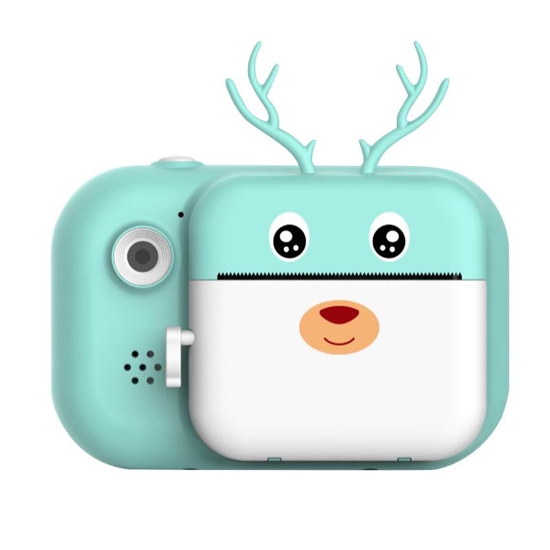 

16G Cute Antler USB Rechargeable Selfie Photography 2.4inch Screen Birthday Gift For Kids Instant Print Camera Mini Portable