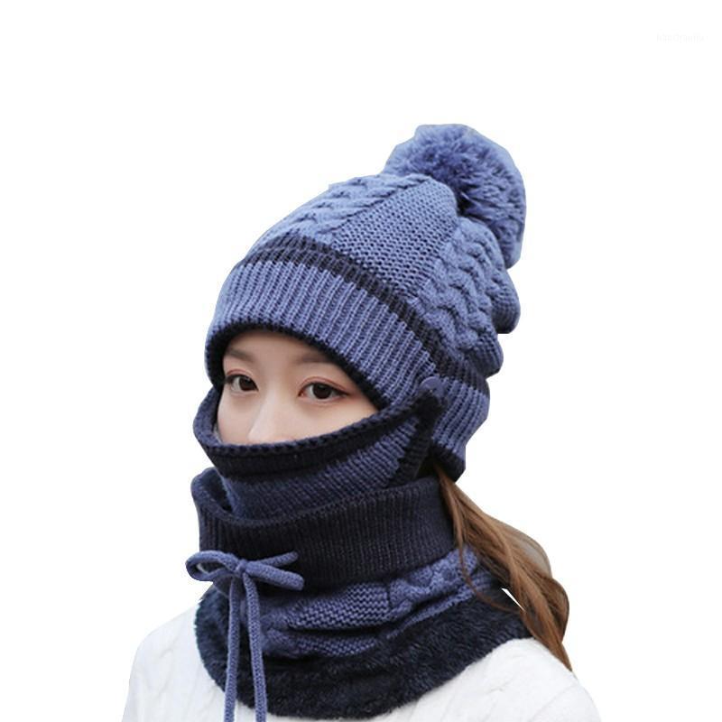 

Bib Mask Skullies Anti-fog Hats Women Winter Beanies Velvet Thick Beanie Hat Dustproof Hats Female Warm knitted Wool Cap1